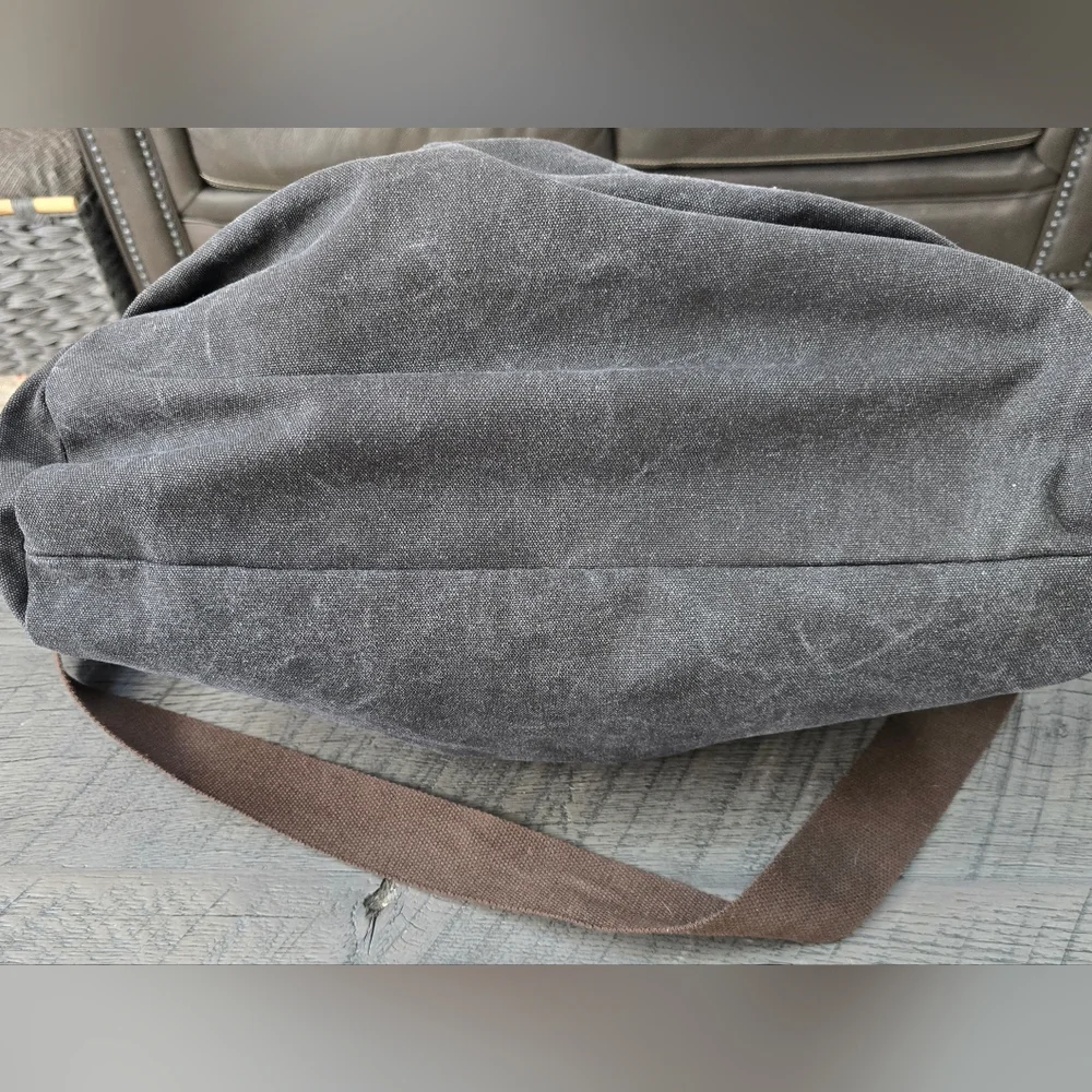 Stylish Gray and Brown Men's Crossbody Bag W Straps That Can Be Used On Carry On